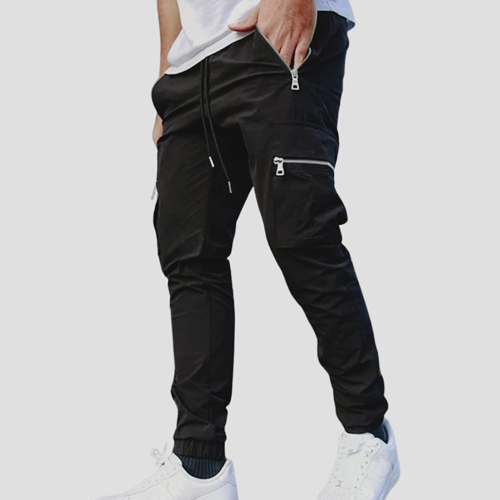 Black Casual Cargo Pants