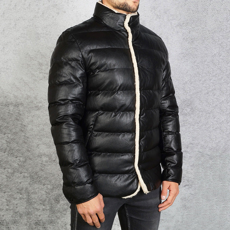 Leather Puffer Jacket