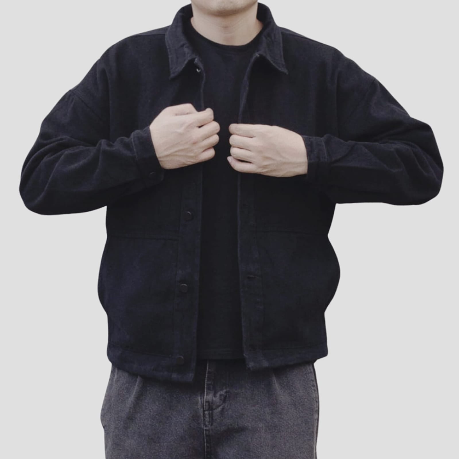 Black Denim Jacket Side