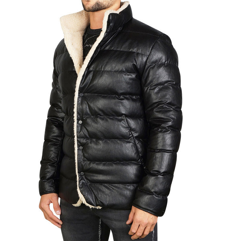 Leather Puffer Jacket