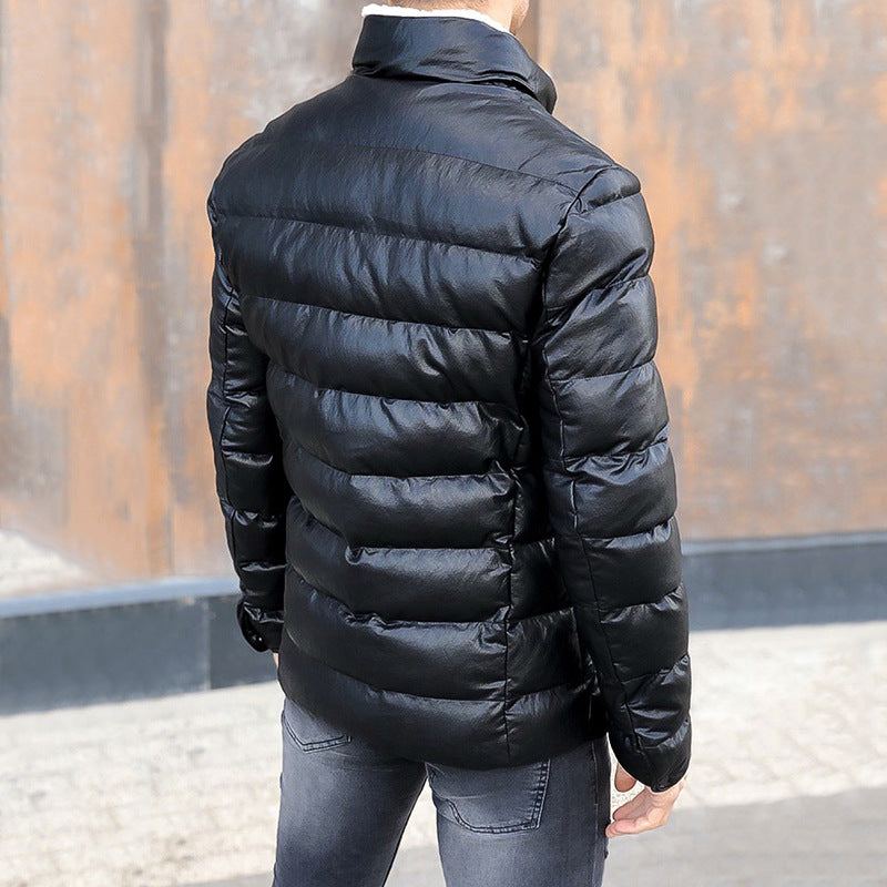 Leather Puffer Jacket